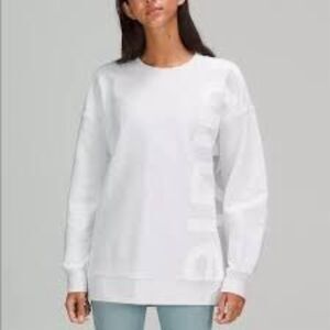 Lululemon Perfectly Oversized Crew Sweatshirt Logo Sz 6 White